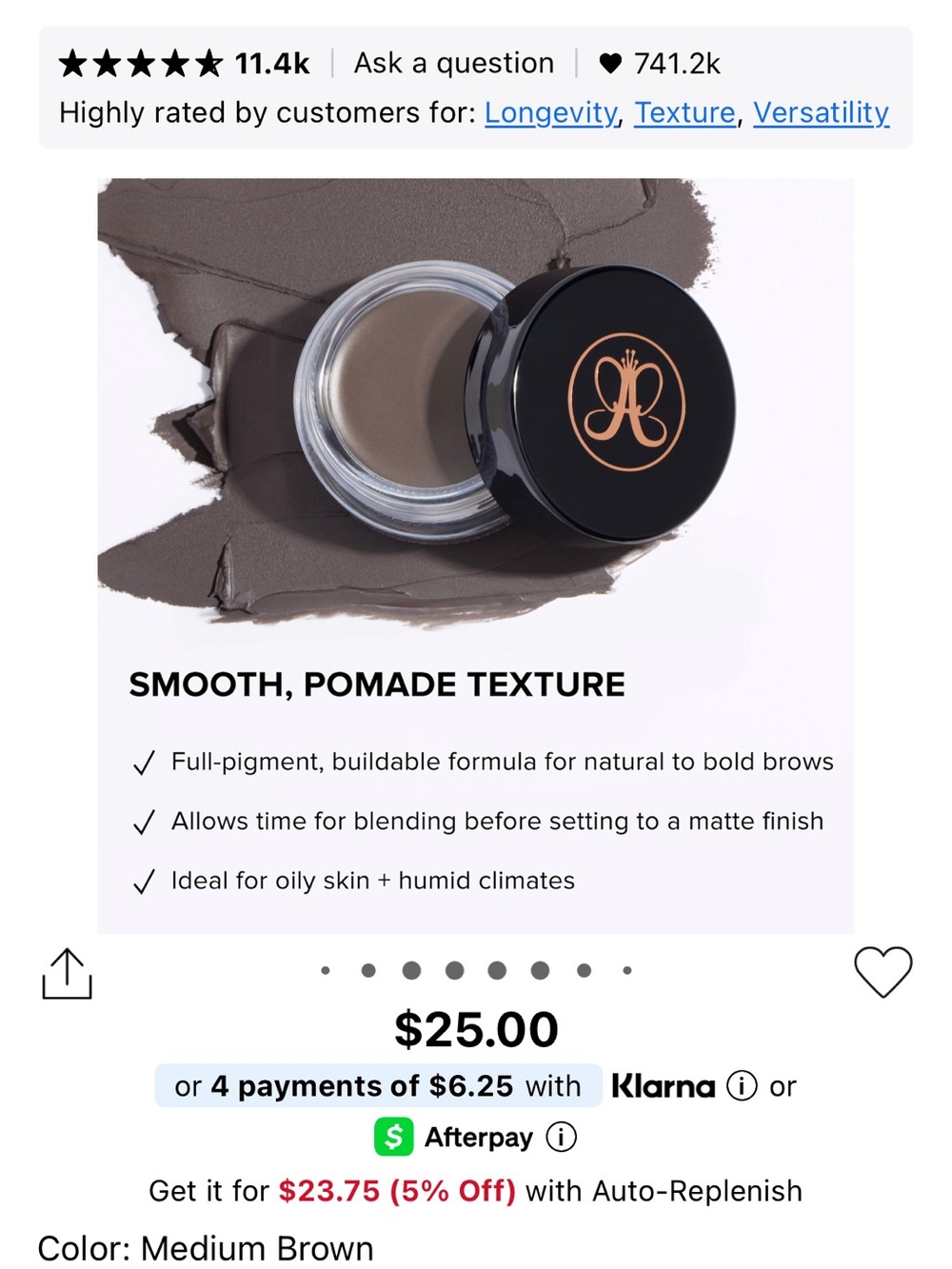 Anastasia Beverly Hills dipbrow pomade in medium - Picture 5 of 7